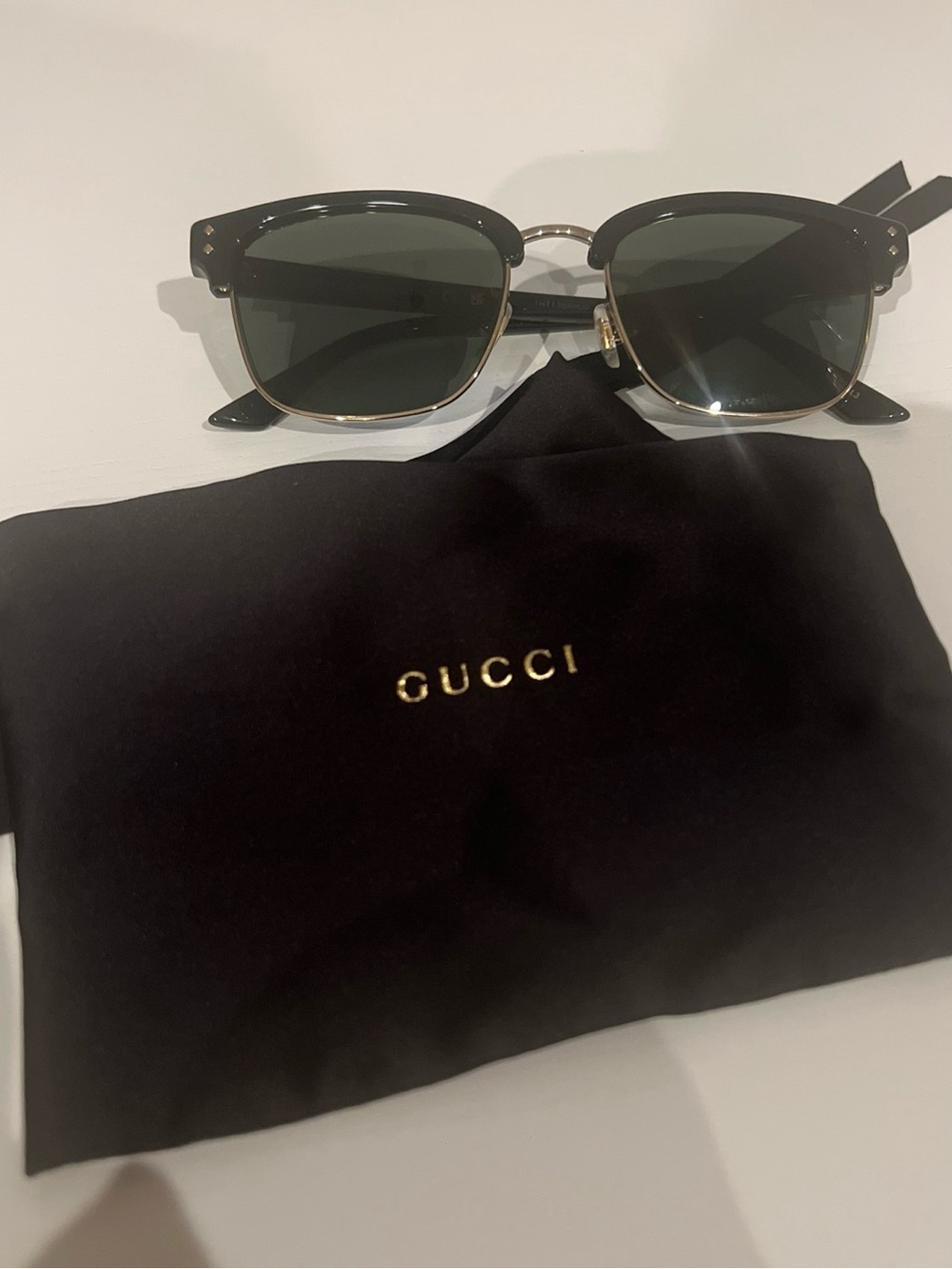 GUCCI GG1897SK 001 Black Grey Men's 54-19-145 Medium Sunglasses Italy